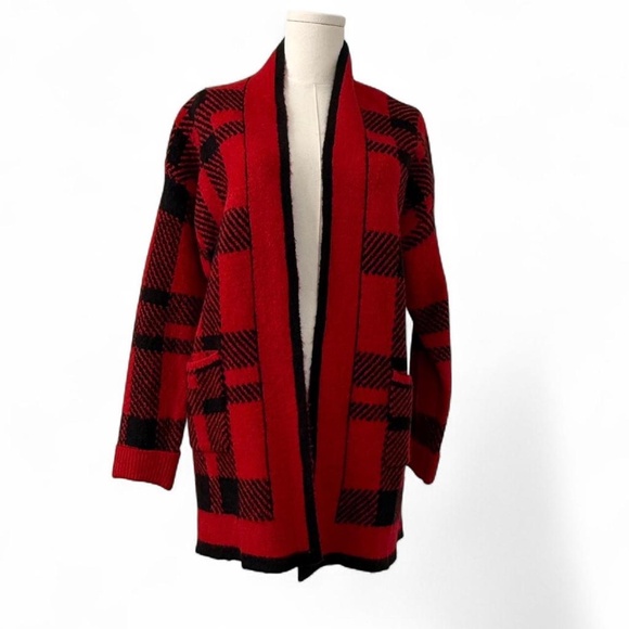 NWOT- Red Buffalo Plaid Cardigan Sweater - Small - Picture 2 of 8